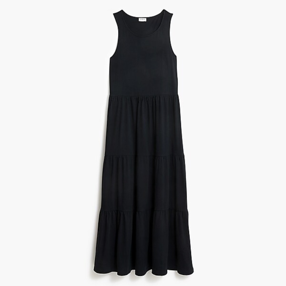 J.crew factory Tiered knit maxi dress black sz S